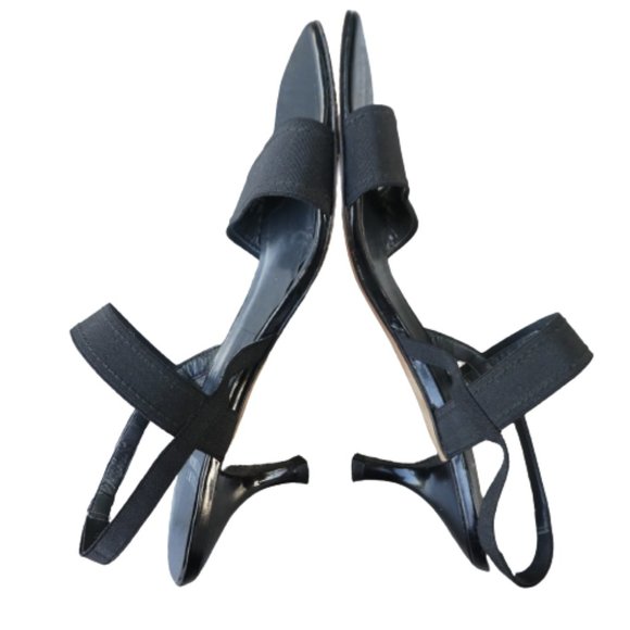 Stuart Weitzman Black Square Toe Heels Sandals Leather Sole Spain 7M - Picture 10 of 10